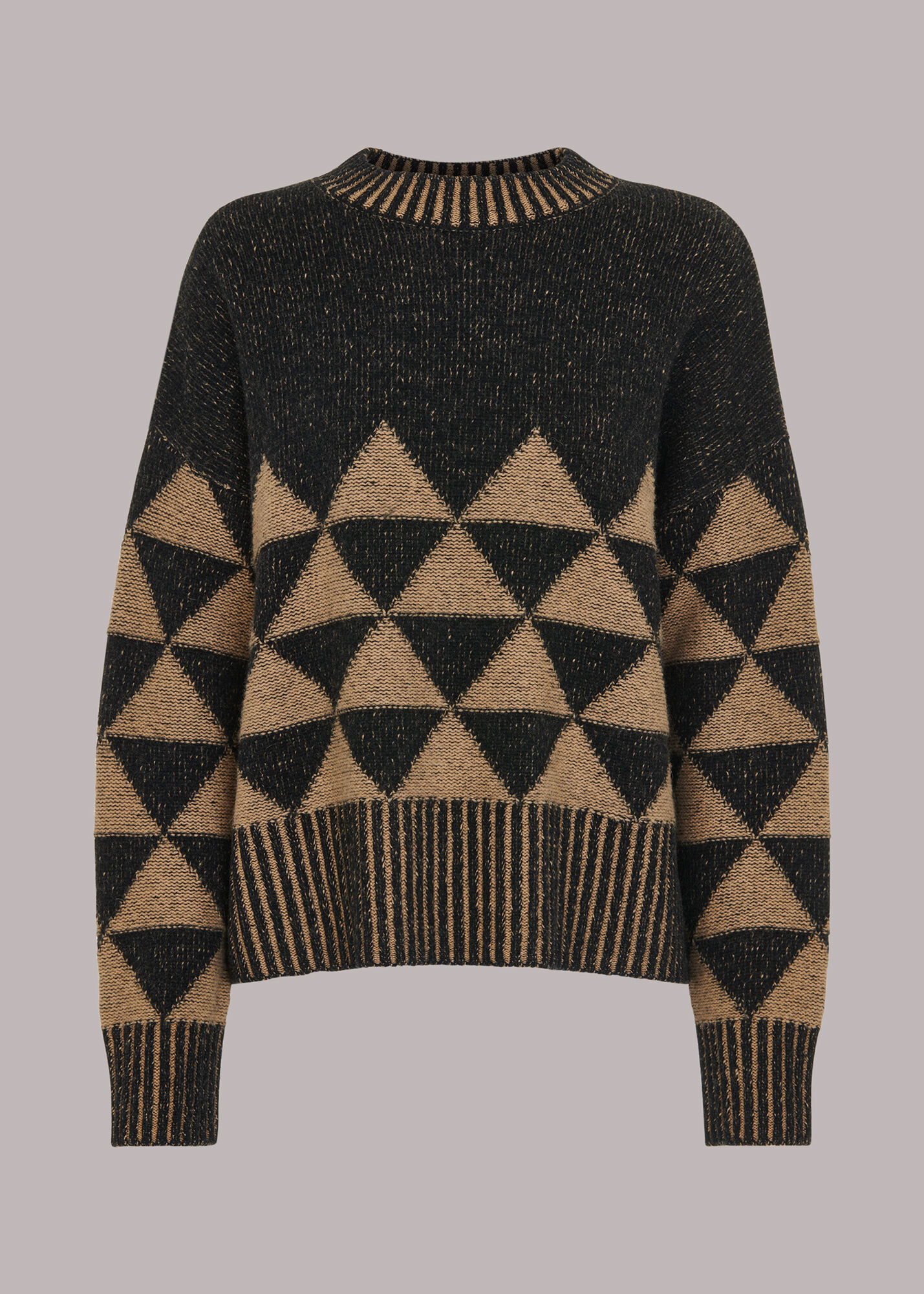 Black/Multi Contrast Geometric Jumper WHISTLES