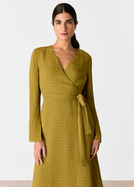 Alex Textured Wrap Midi Dress