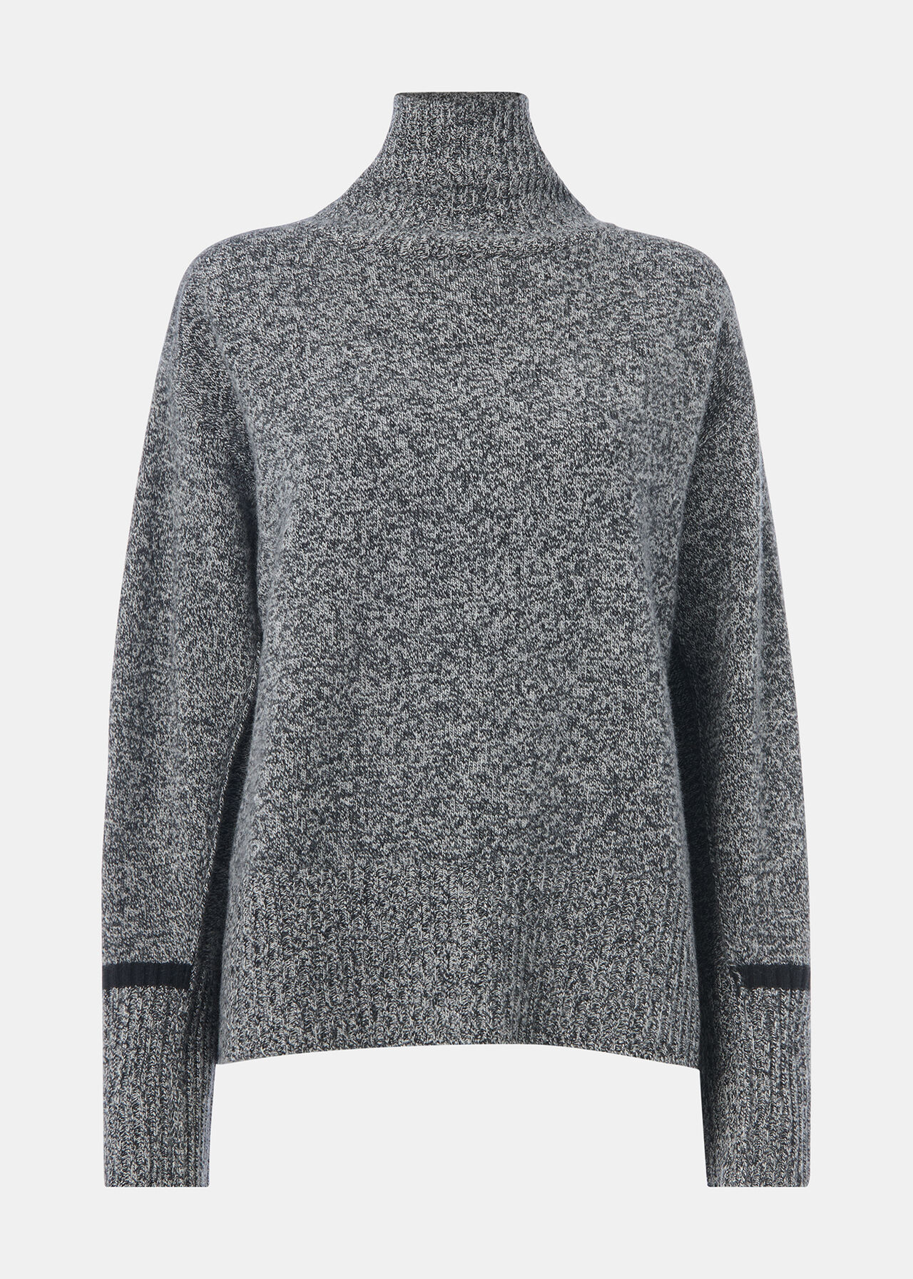 Wool Fleck Funnel Neck Knit