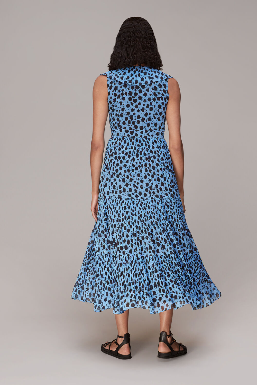 Brushed Dalmatian Plisse Dress
