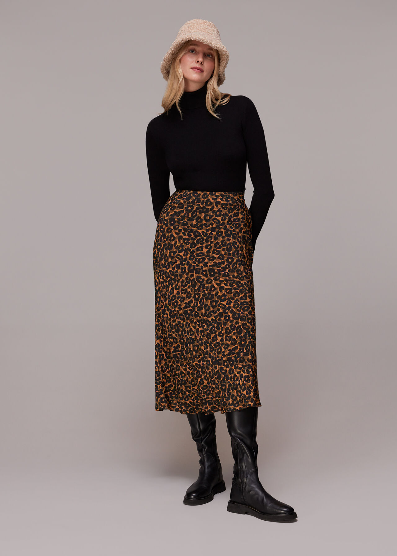Classic Leopard Bias Cut Skirt