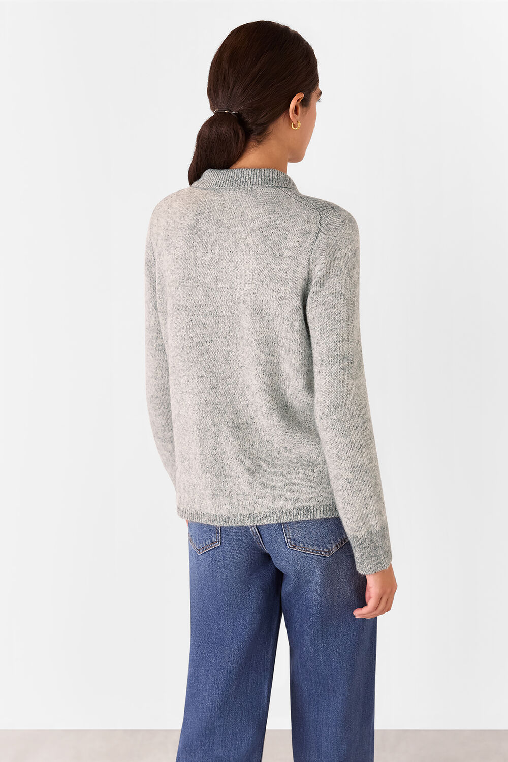 Grey Isla Ribbed Cardigan