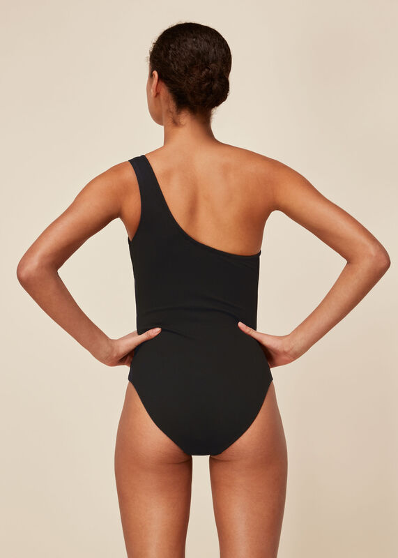 Black Tort One Shoulder Swimsuit