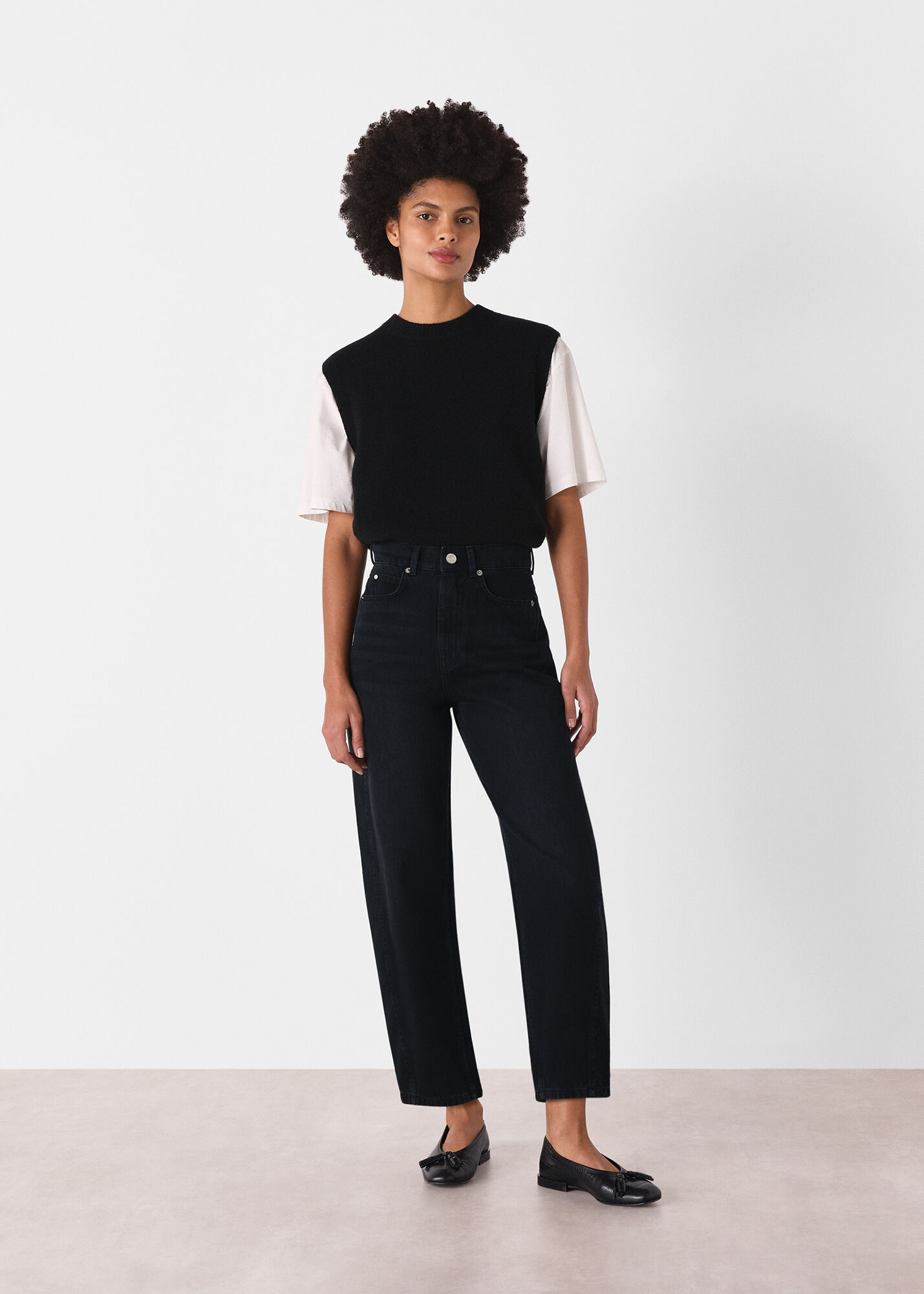 Black Authentic Barrel Leg Jean 