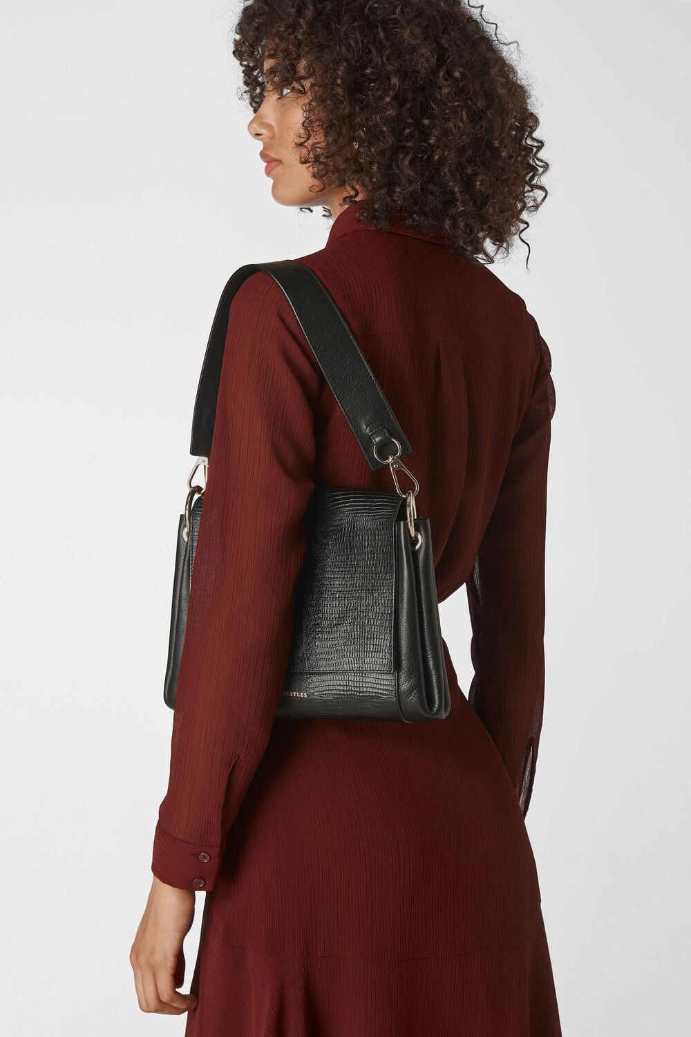 Edison Lizard Shoulder Bag Black