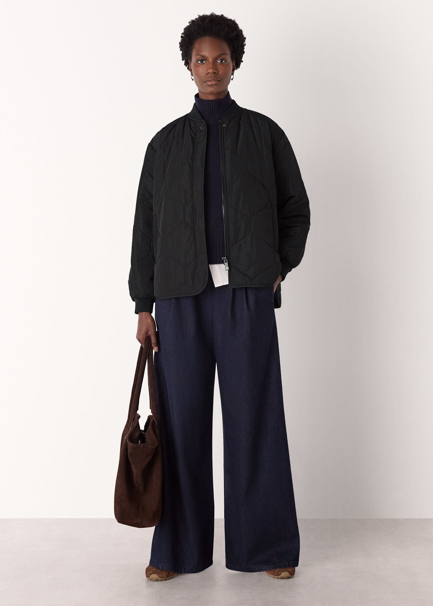 渡邉亜紀菜 新品トーテム SIGNATURE QUILTED COAT S Nikki Jones Vegan Leather Diamond Quilted Coat - Black – CK Bradley