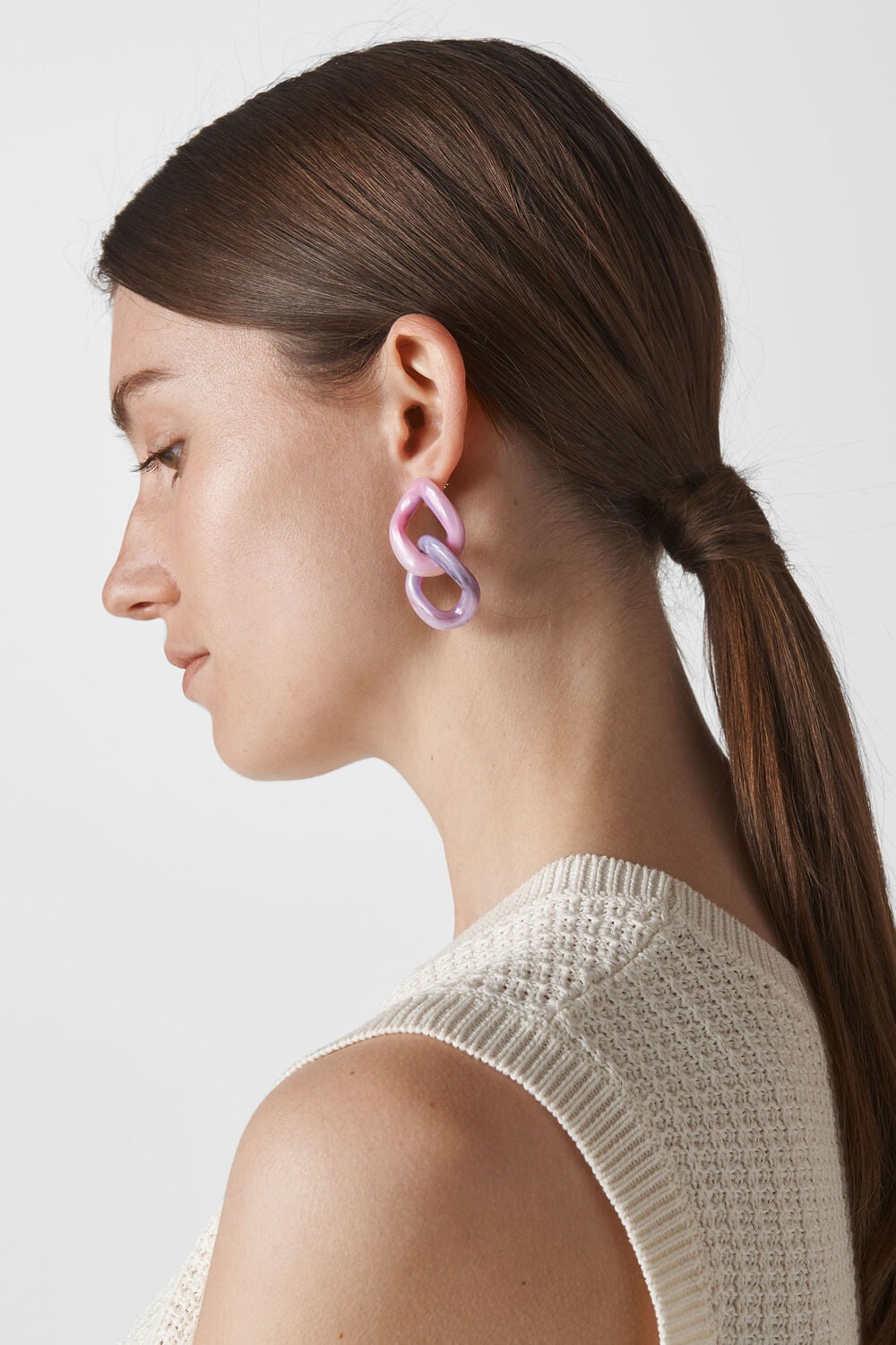 Chain Drop Resin Earring Multicolour