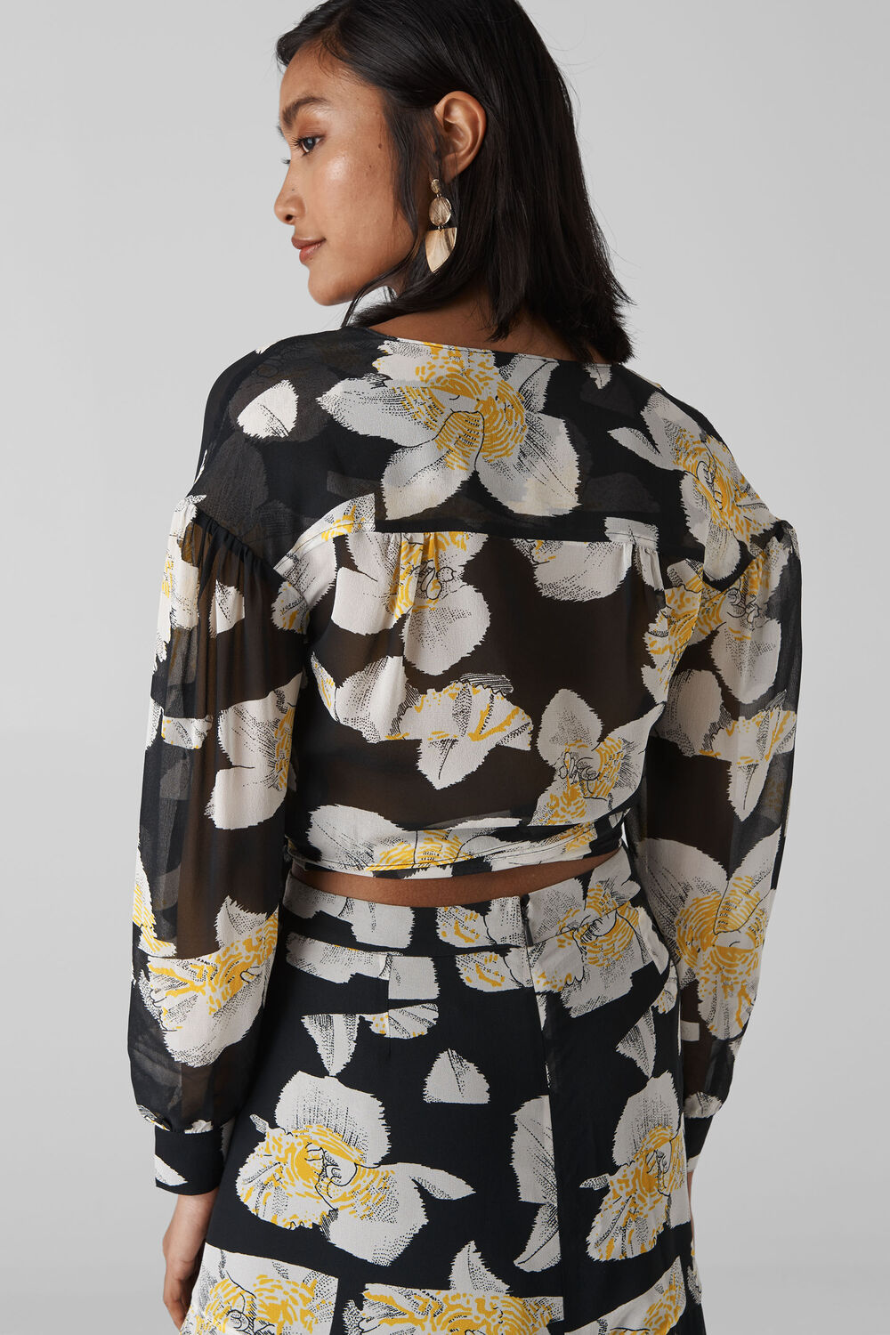 Rika Floral Silk Wrap Top