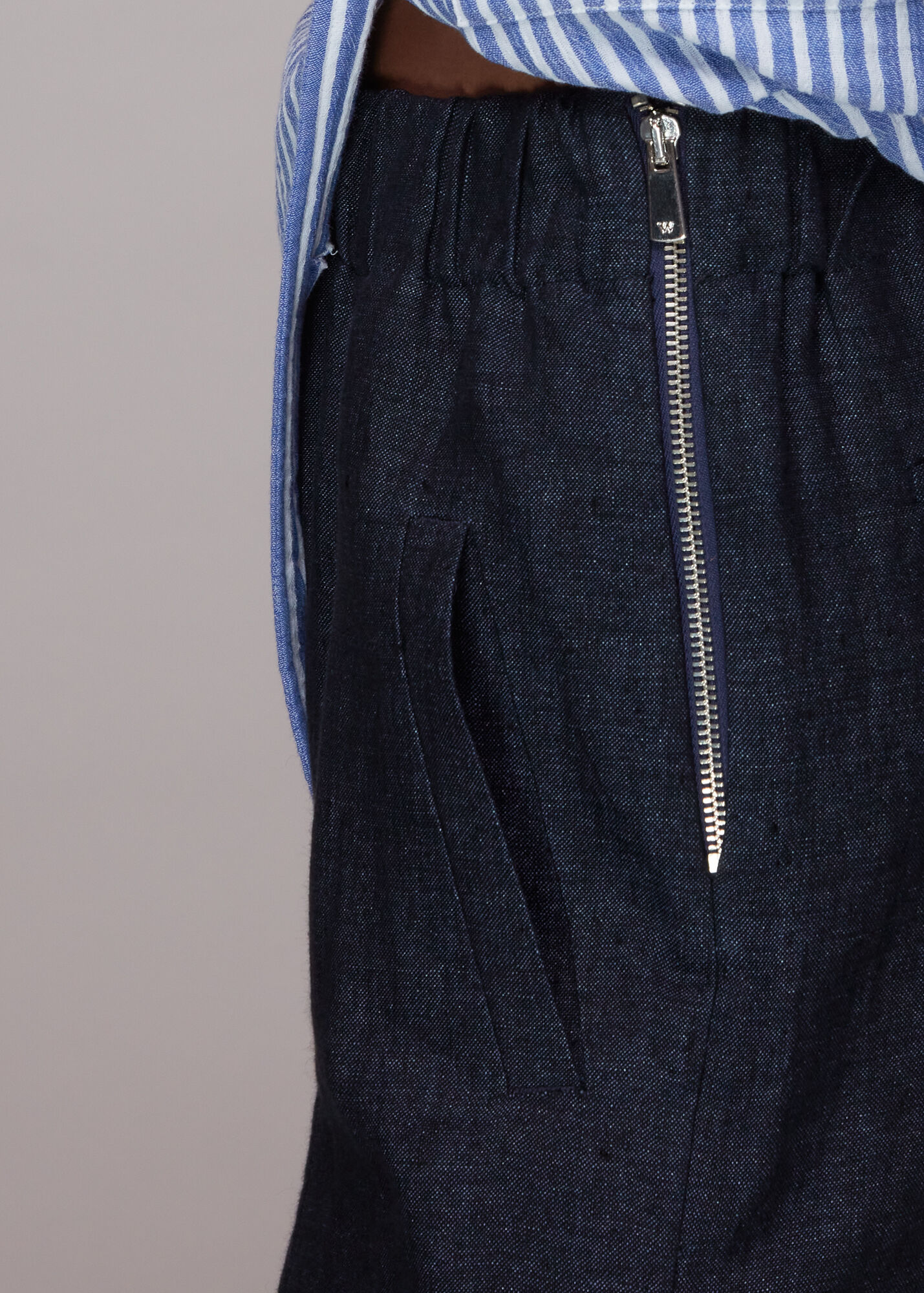 Indigo Woodcroft Linen Dress Trousers