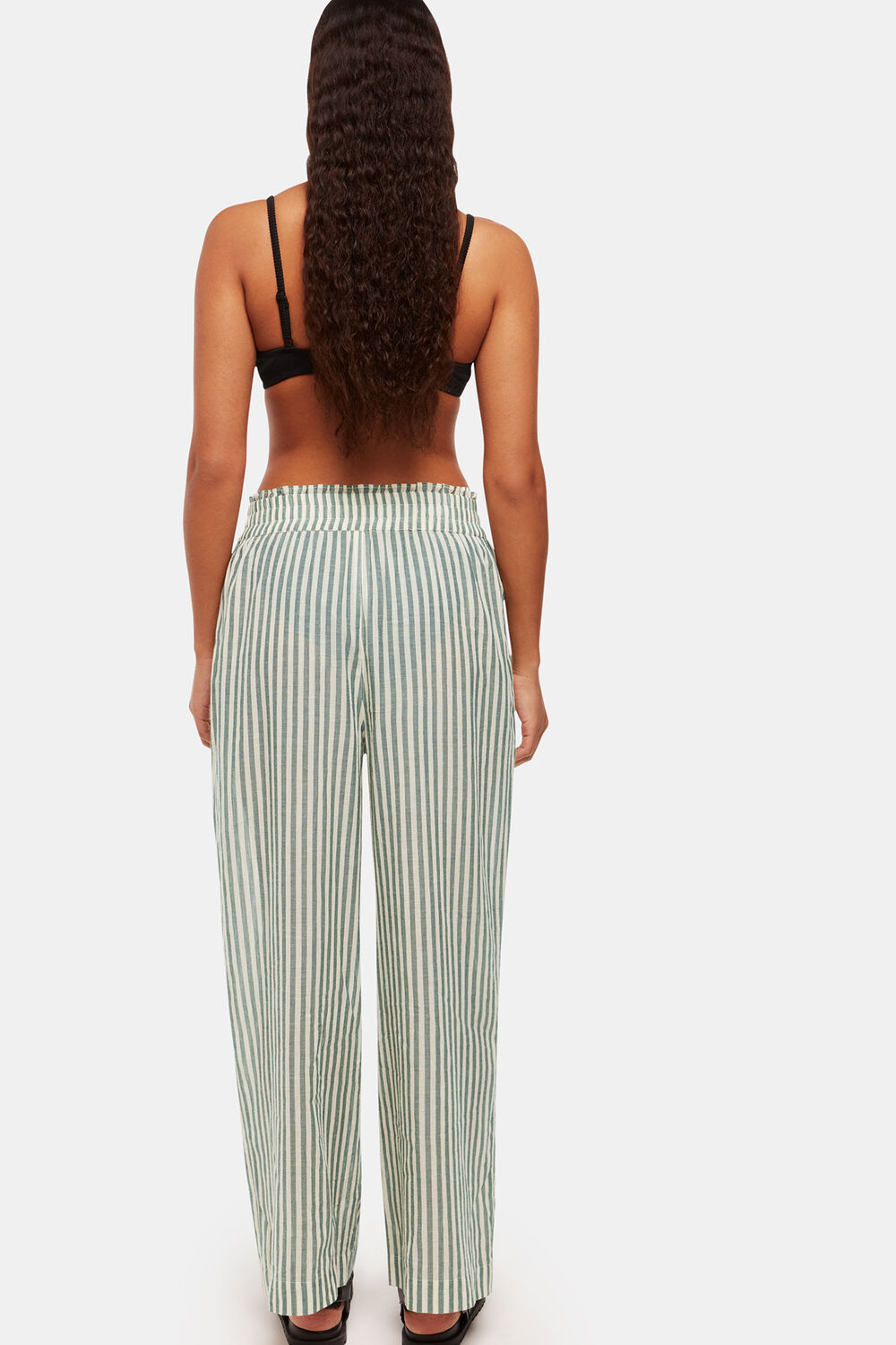 Green Stripe Beach Trouser