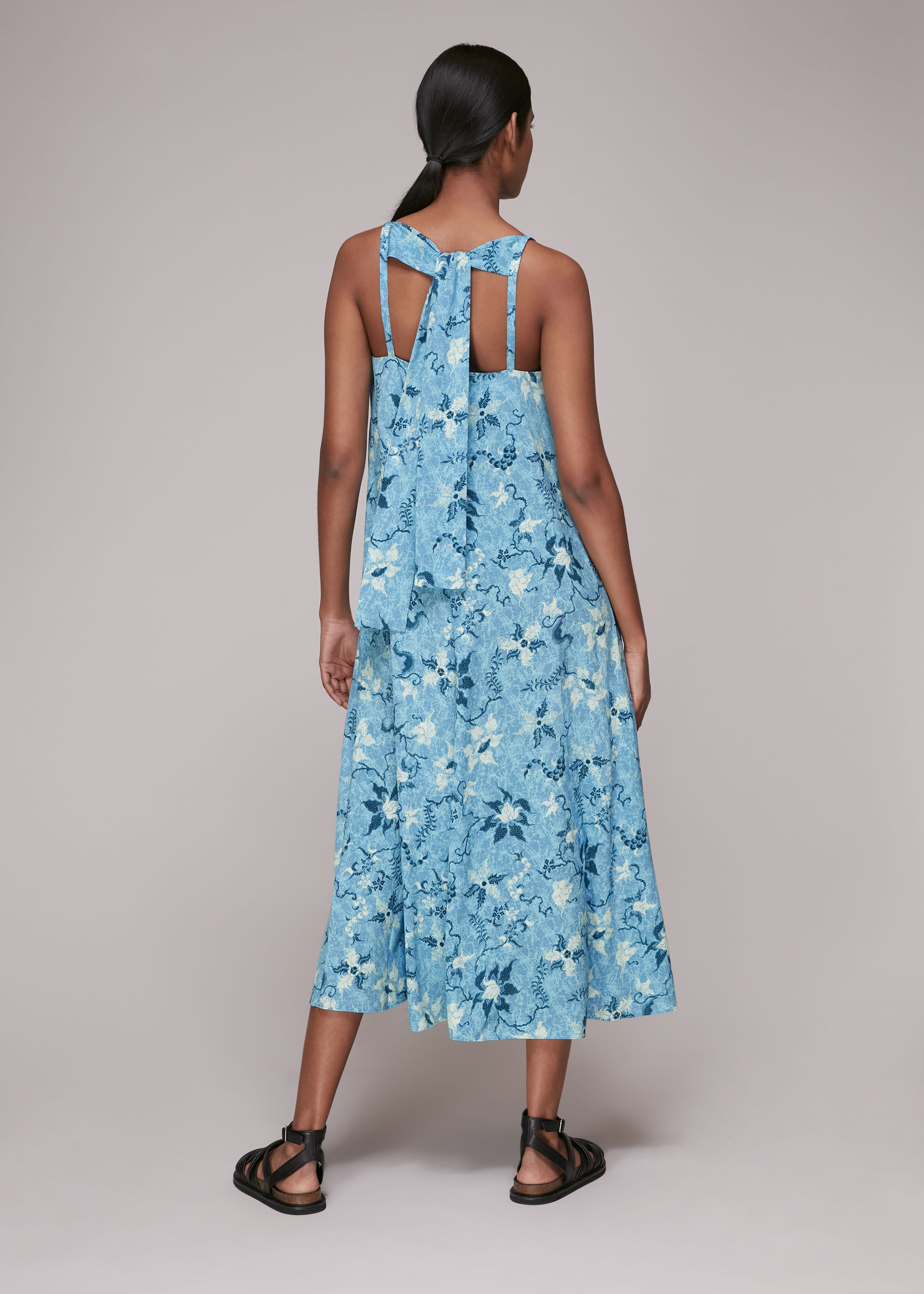 Blue Multi Cecilia Batik Garland Dress WHISTLES