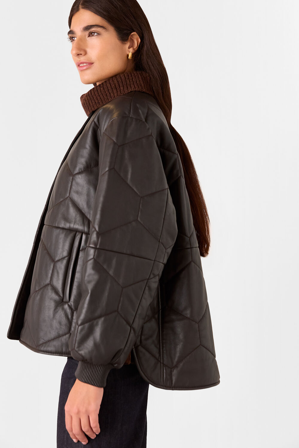 Cleo Leather Quilted Jacket