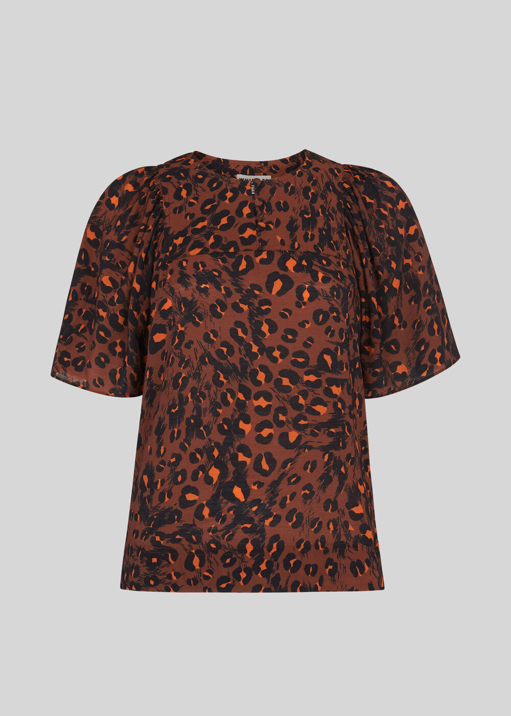 Brushed Leopard Print Top Brown/Multi