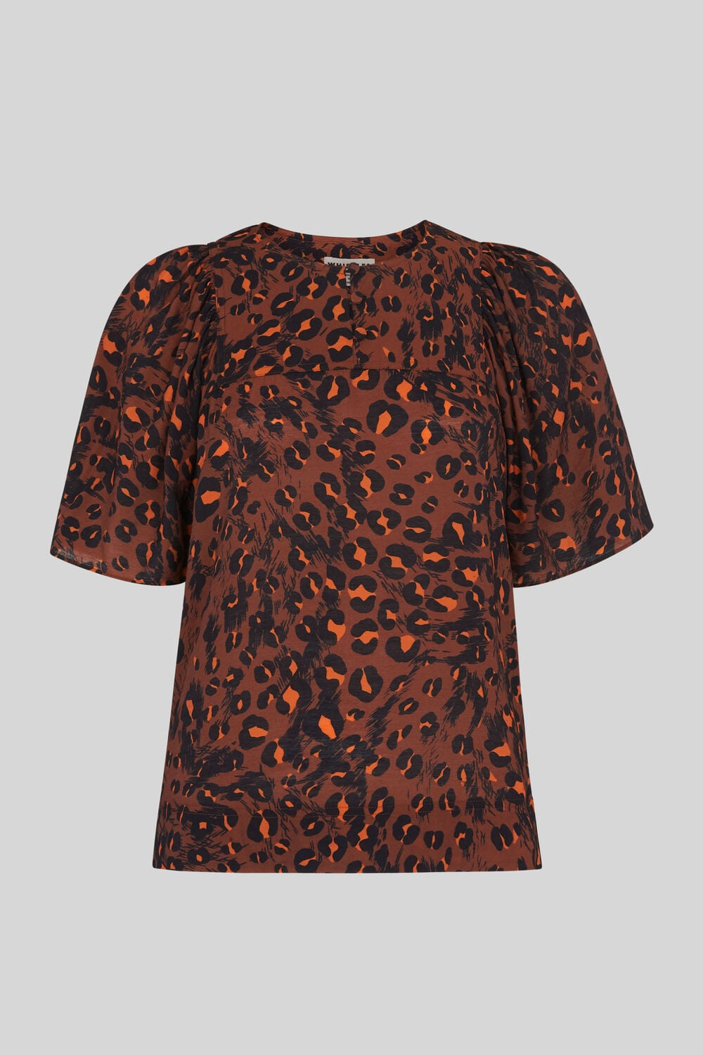 Brushed Leopard Print Top Brown/Multi
