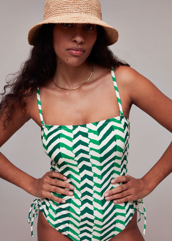Chevron Ruched Swimsuit