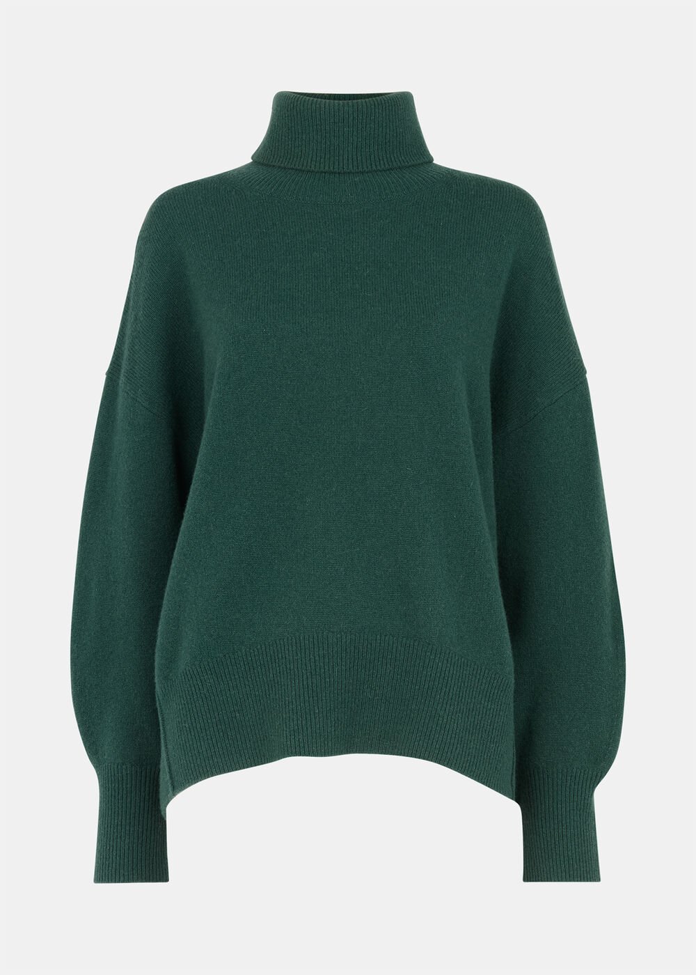 Wool Roll Curved Hem Knit