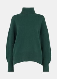 Wool Roll Curved Hem Knit