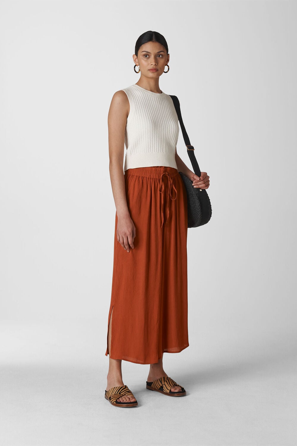 Fluid Crop Trouser Rust