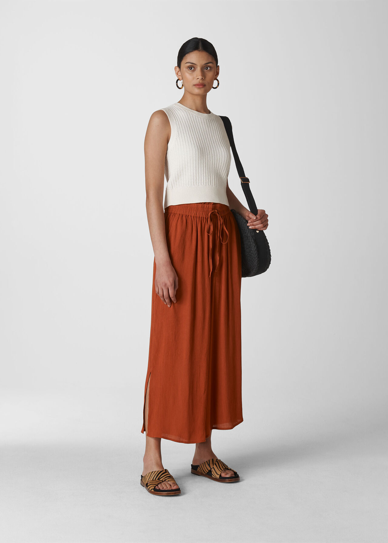 Fluid Crop Trouser Rust