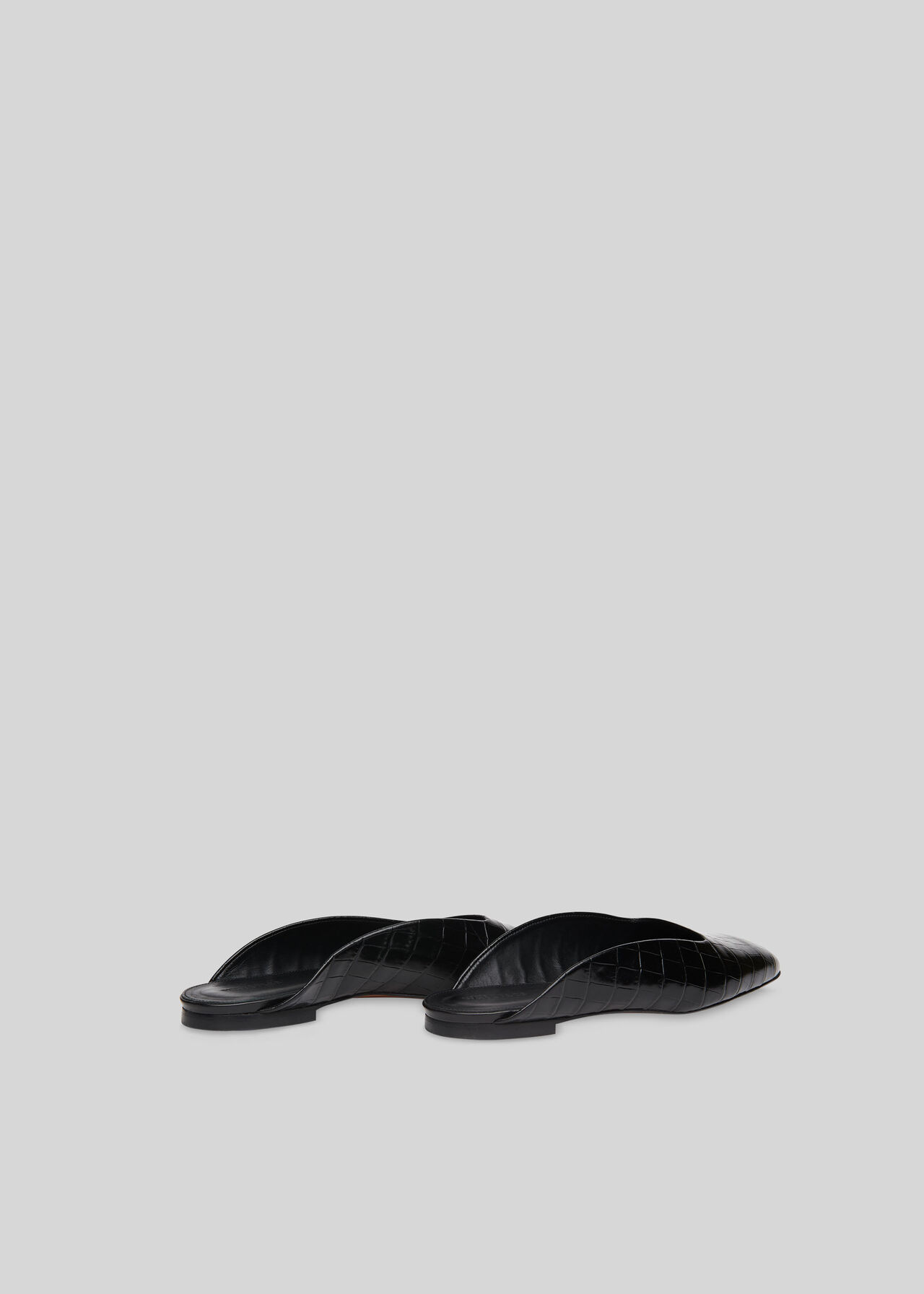 Netley Croc Slip On Mule Black