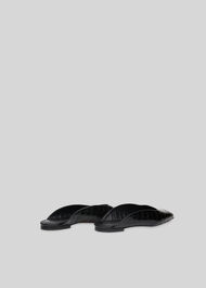 Netley Croc Slip On Mule Black