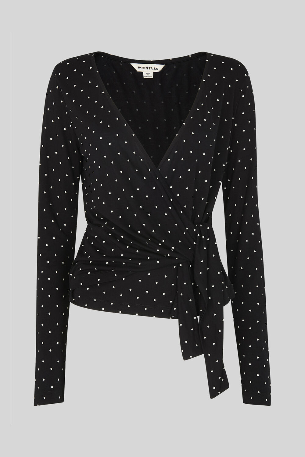Spot Wrap Tie Top