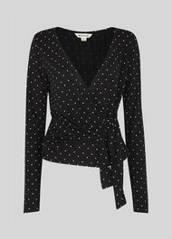 Spot Wrap Tie Top