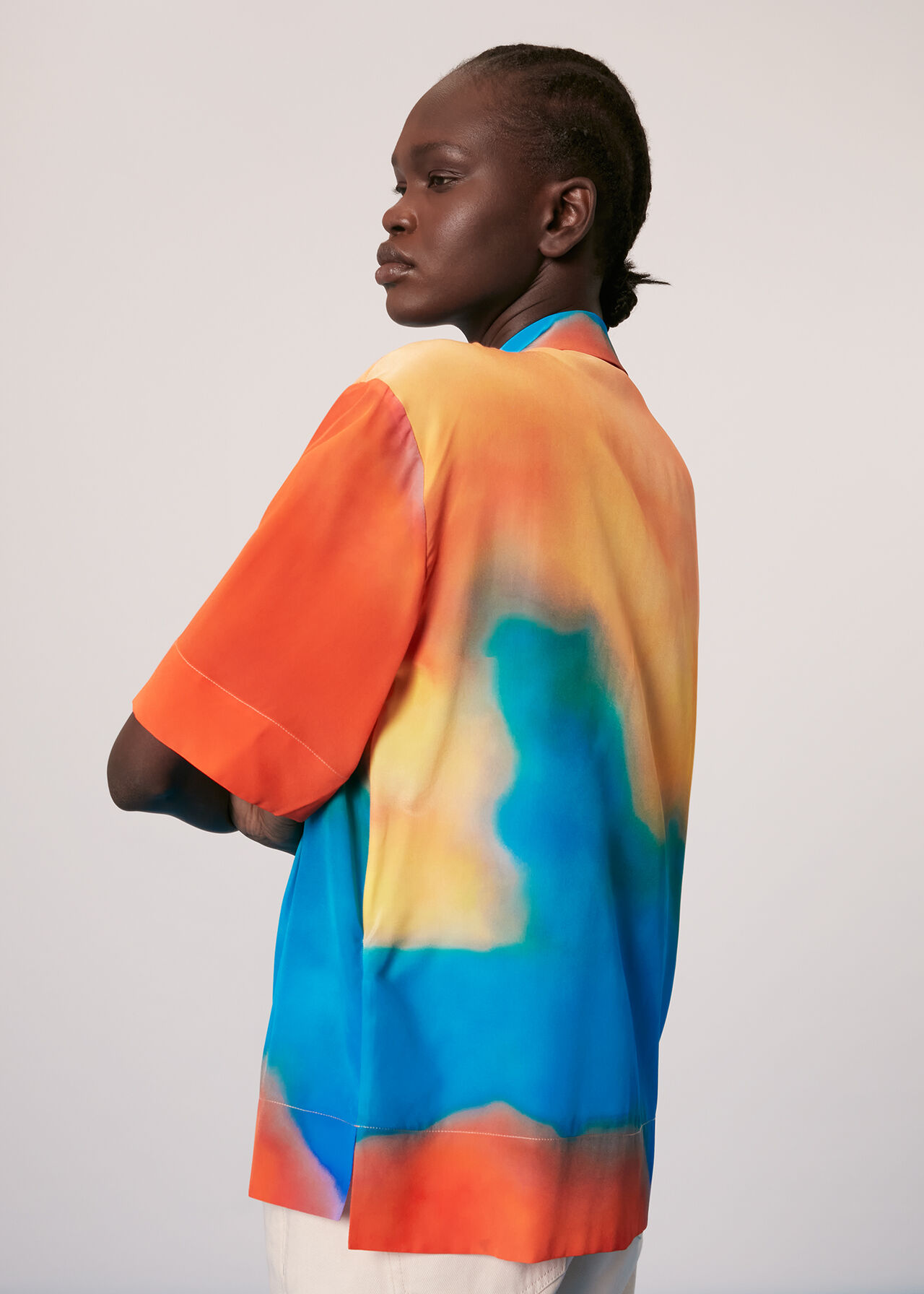 Rainbow Silk Bowling Shirt