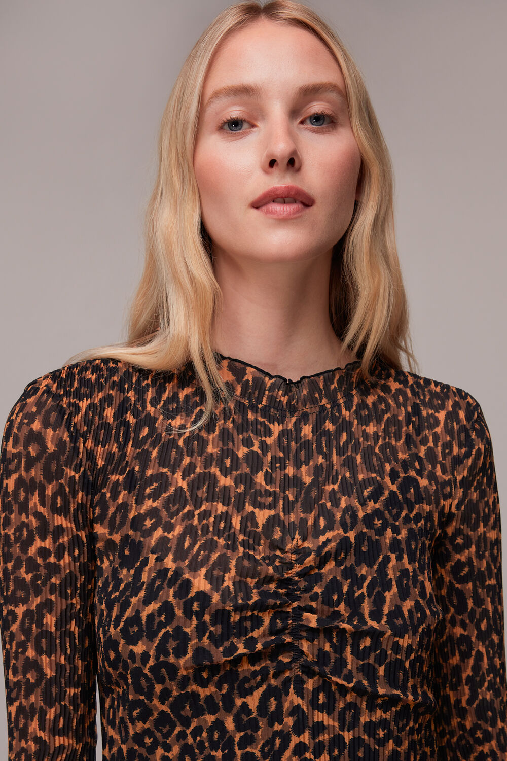 Leopard Plisse Midi Dress