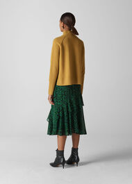 Jungle Cat Print Skirt Green/Multi