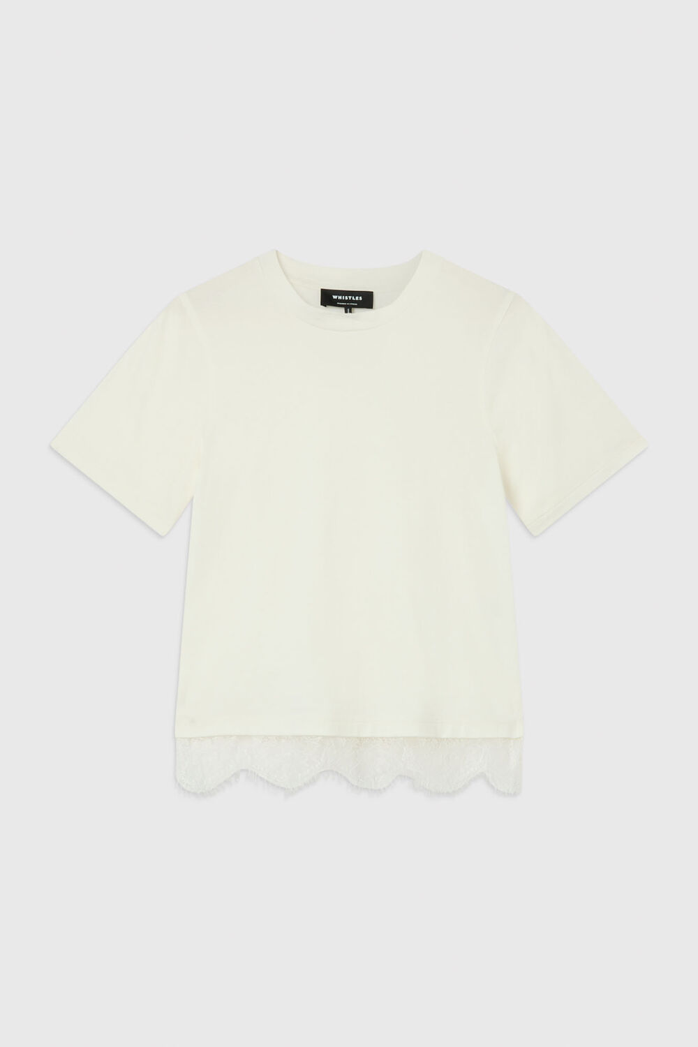 Ivory Lace Trim Detail Tee