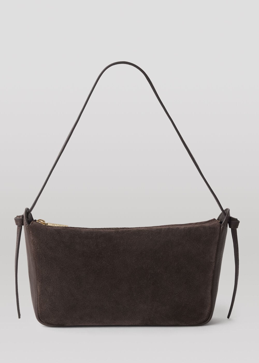 Chocolate Small Suede Knot Shoulder Bag