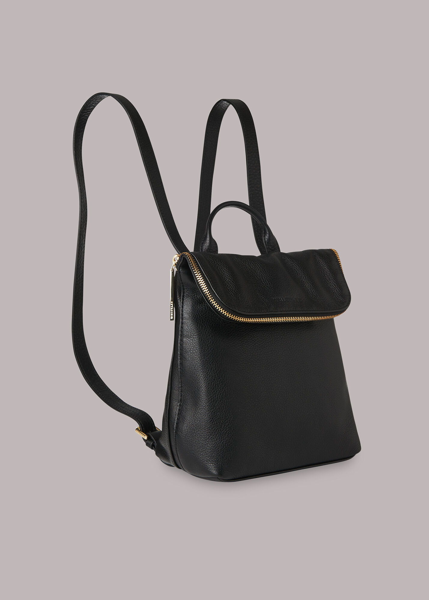 Whistles black leather backpack online