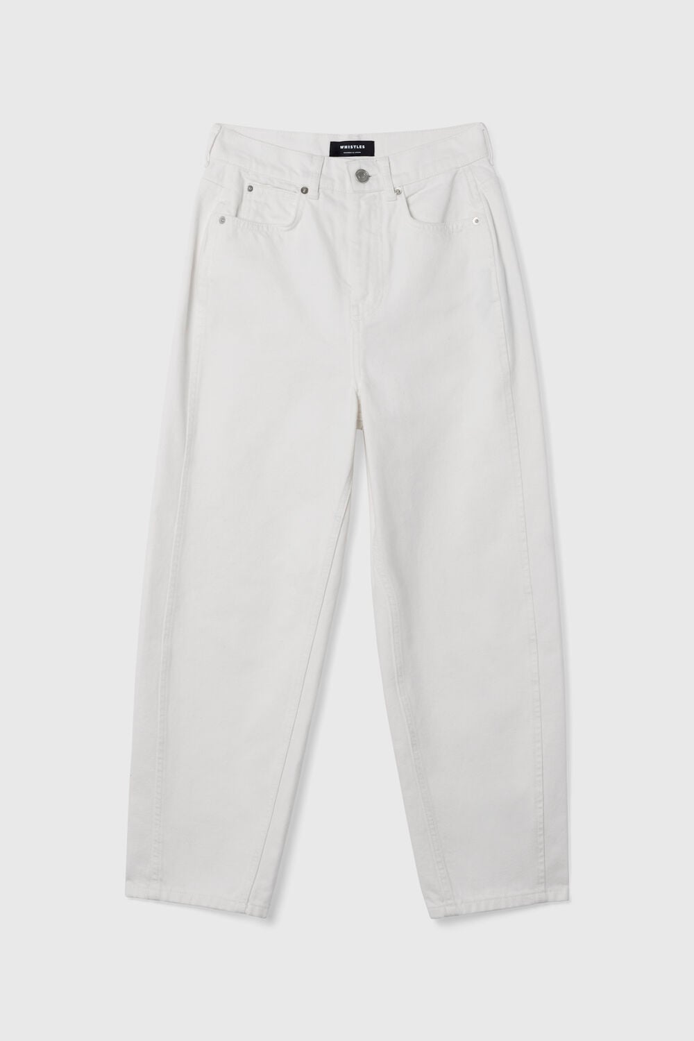 White Authentic Barrel Leg Jean