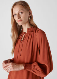 Henrika Smock Detail Blouse Rust