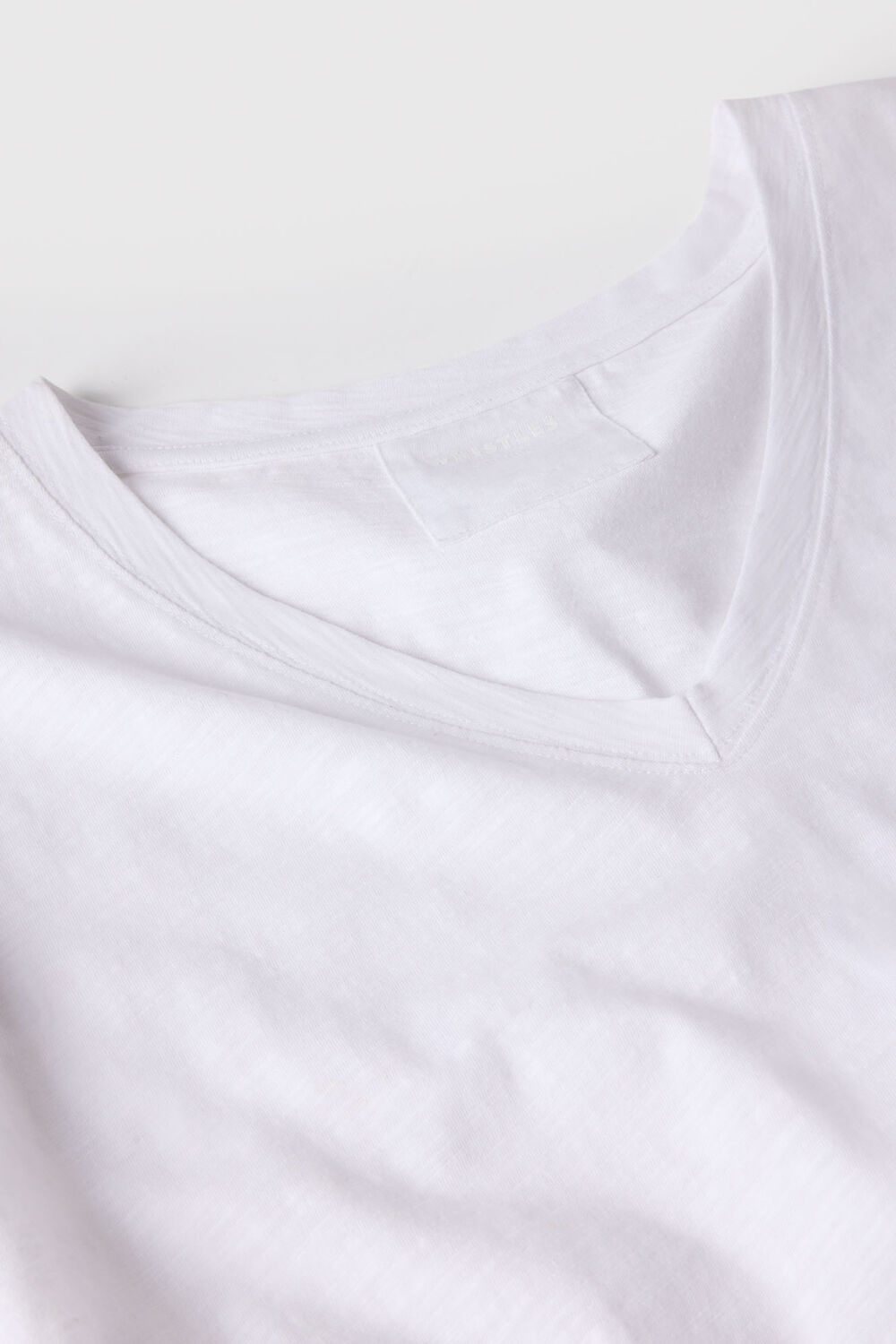 White Willa V-Neck Cap Sleeve Tee