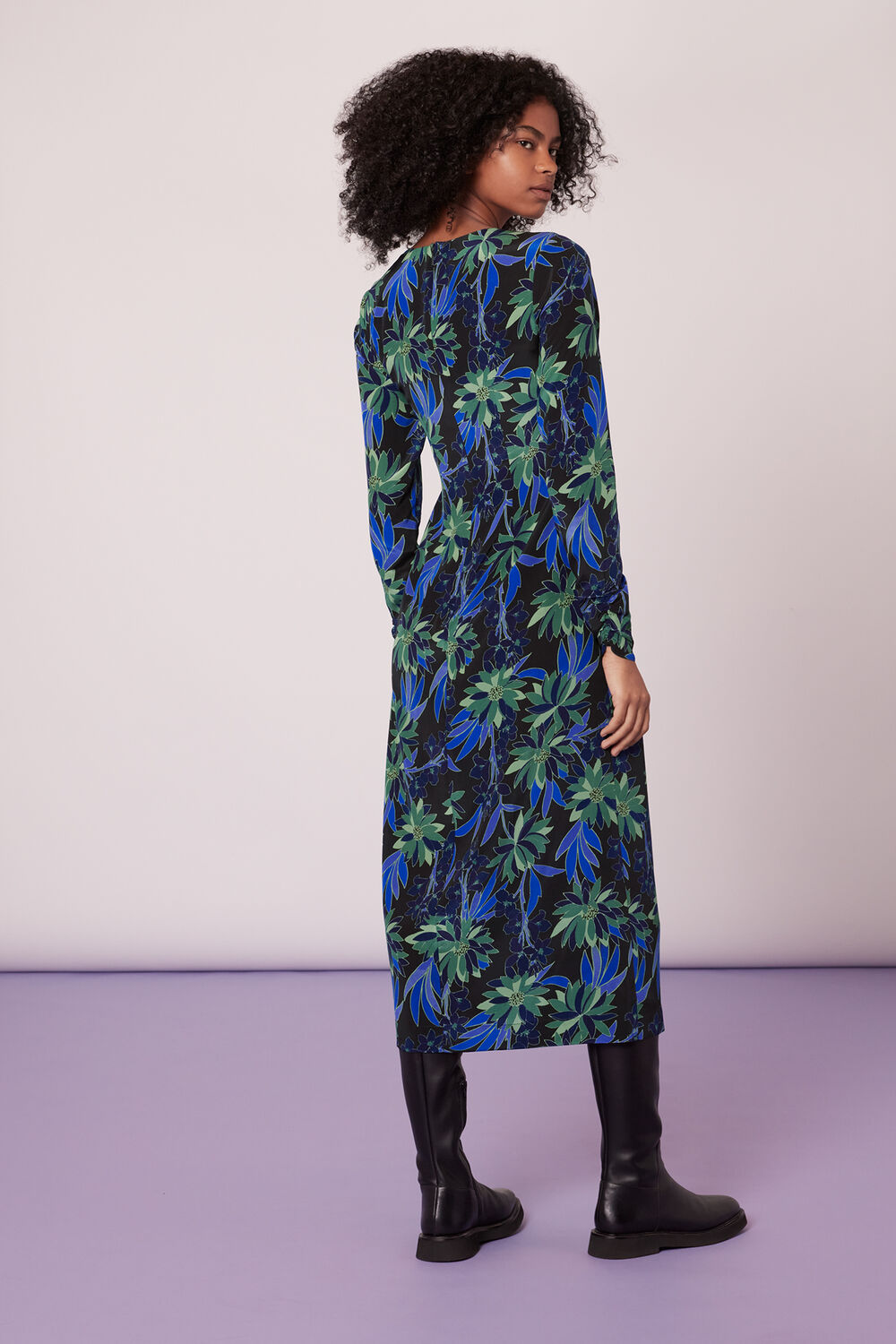 Scaling Blossom Silk Dress