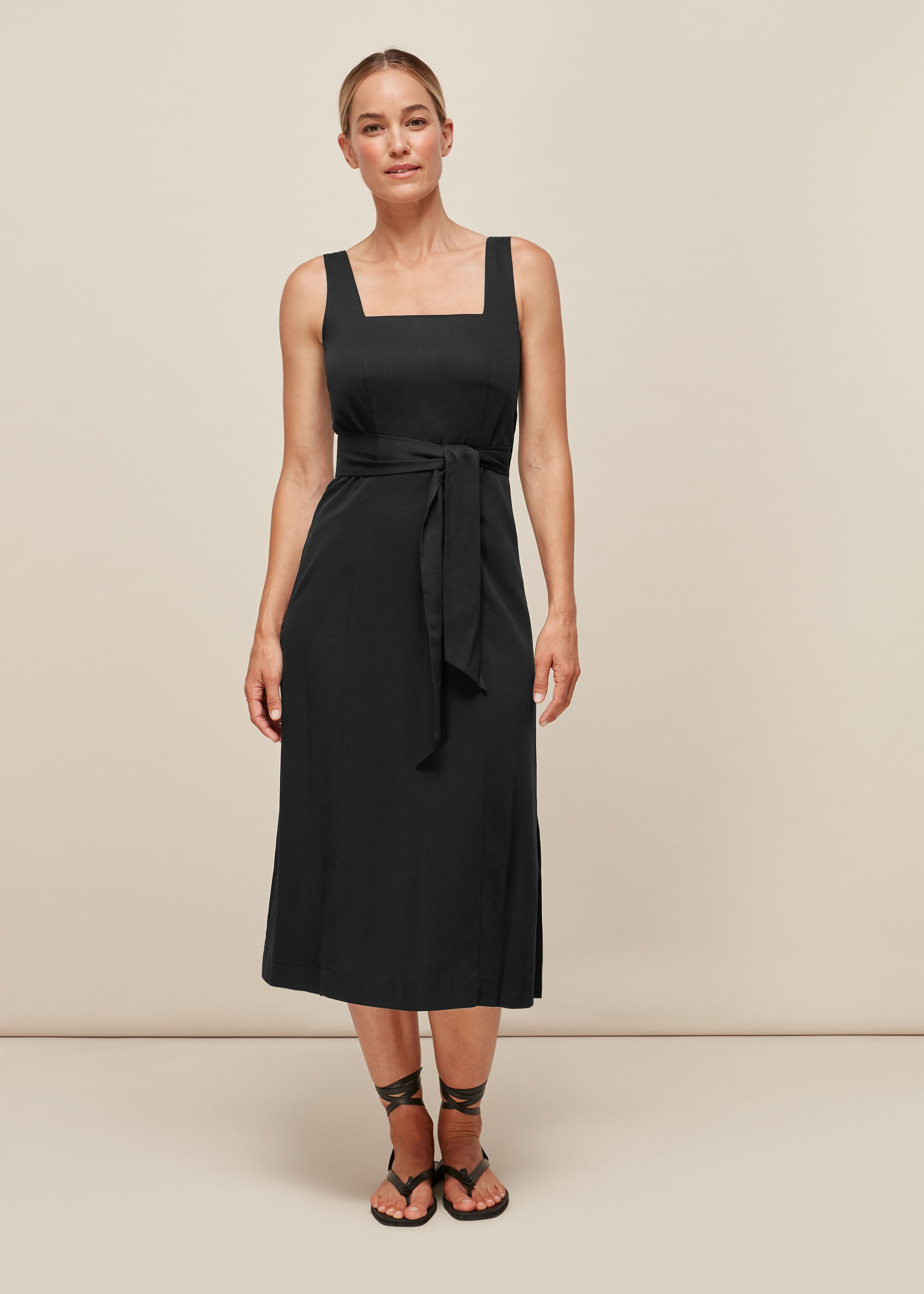 Whistles black wrap dress cheap