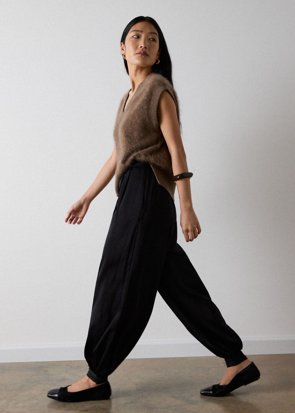 Petite Satin Balloon Trouser