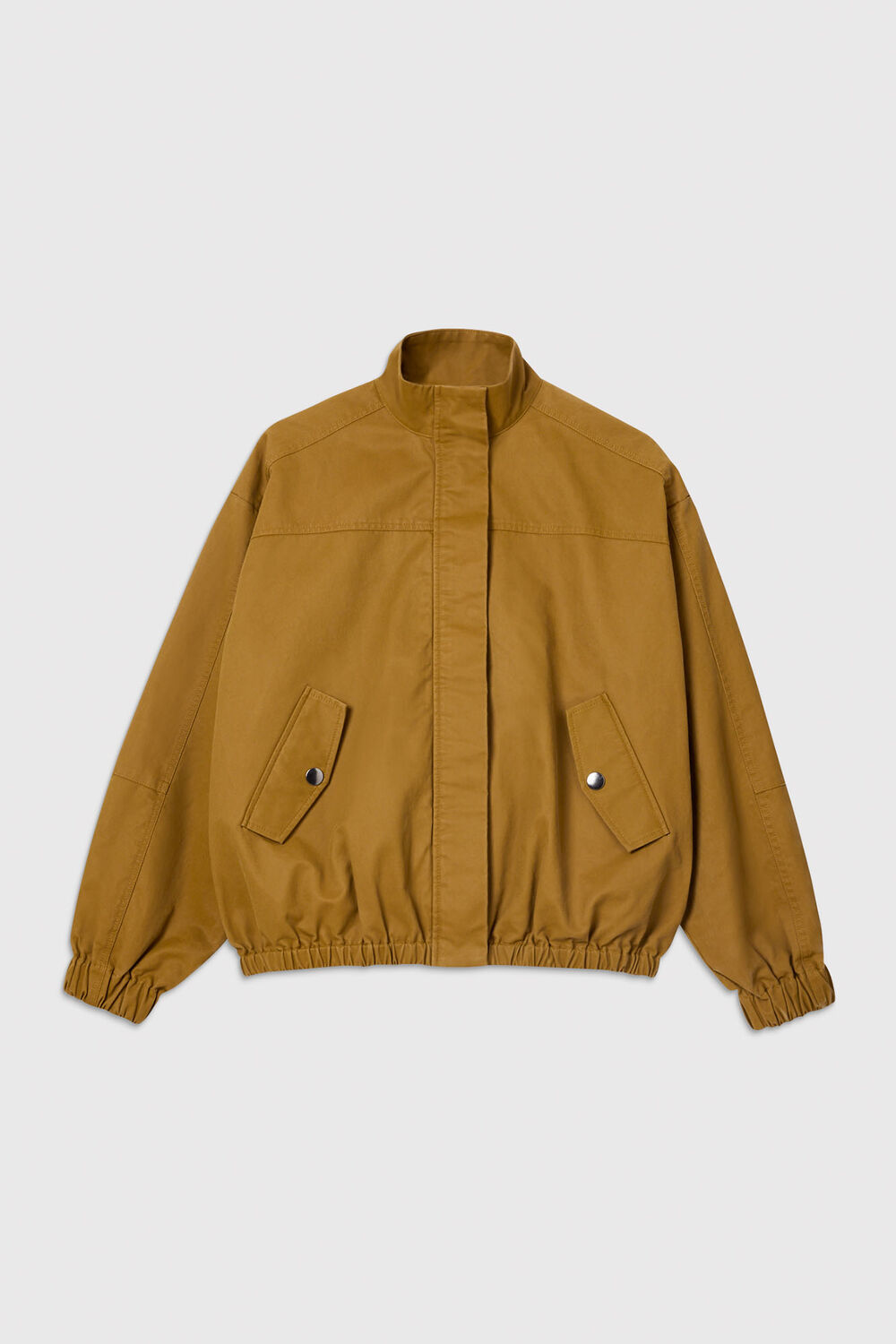 Neutral Wax Coated Bomber Jacket