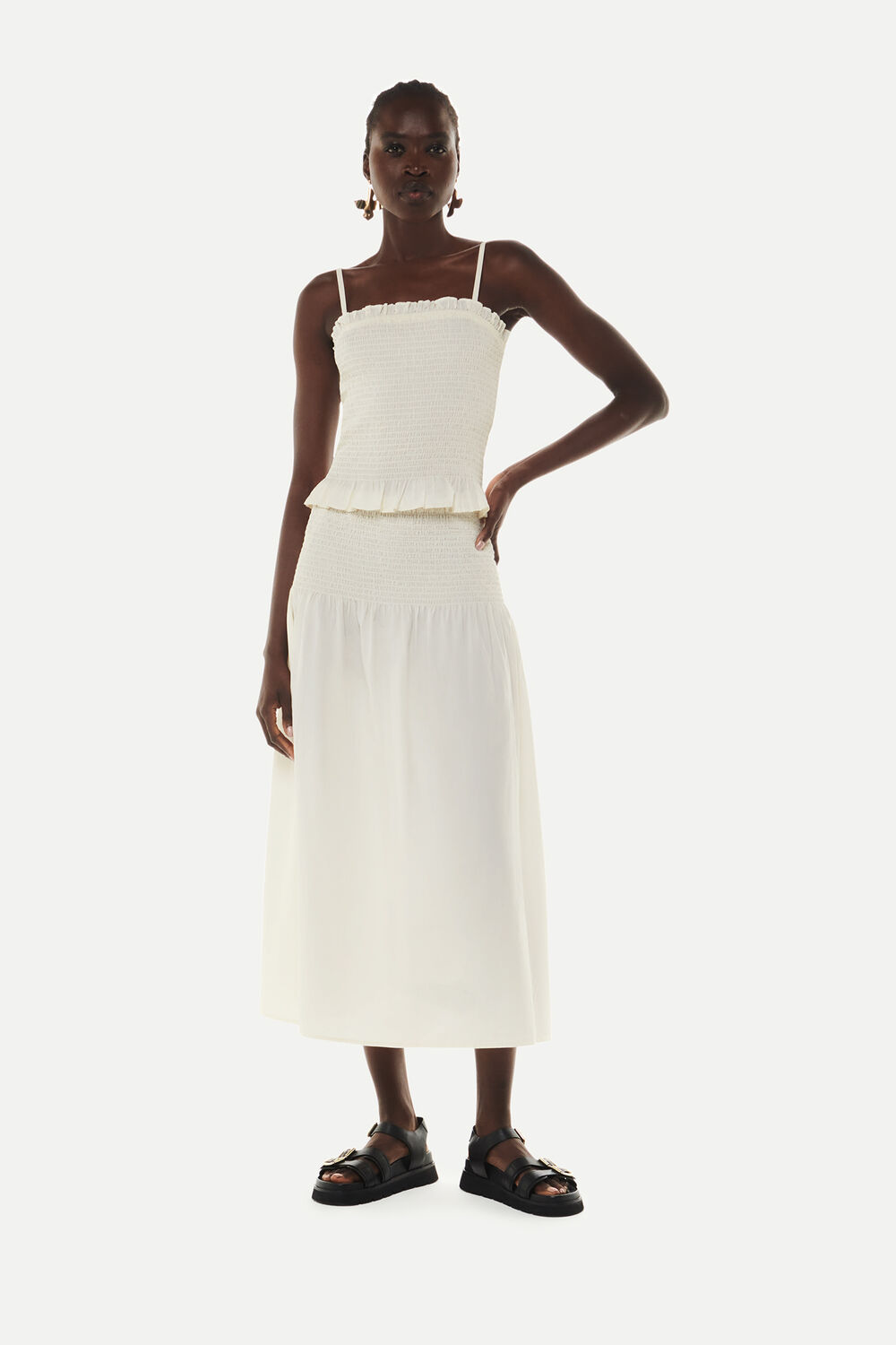 Ivory Detachable Lois Crinkle Top