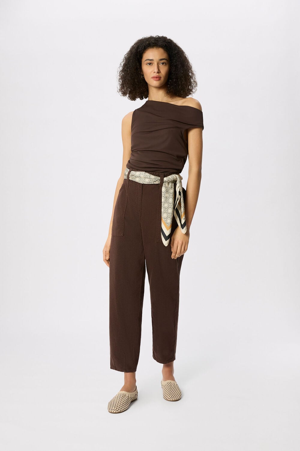 Brown Petite Tessa Casual Trouser