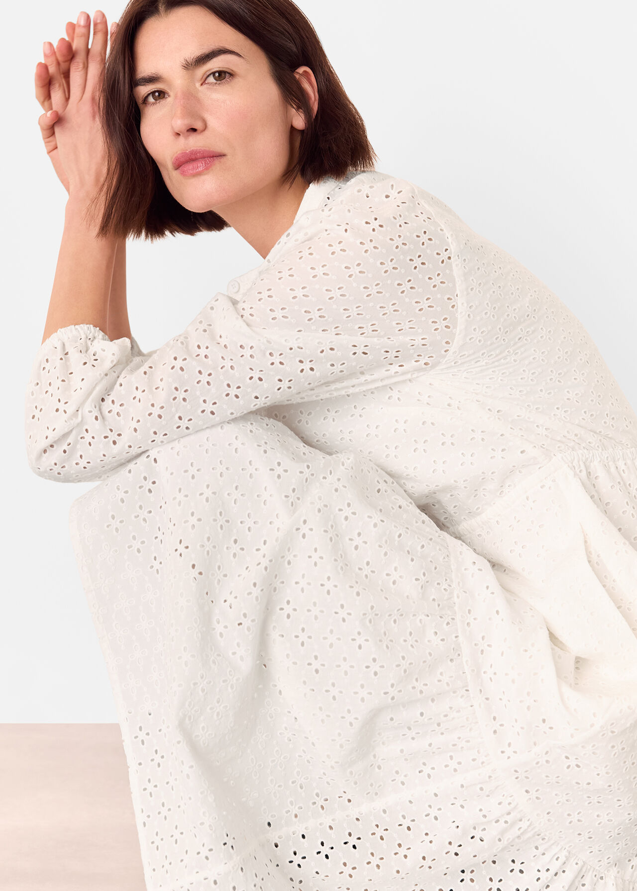 Broderie Midi Dress