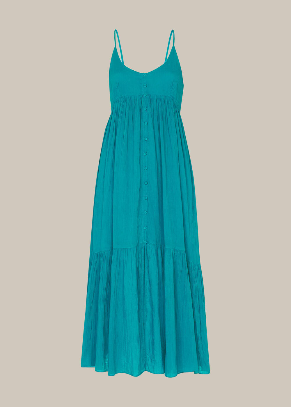 Trapeze Cotton Voile Dress Turquoise