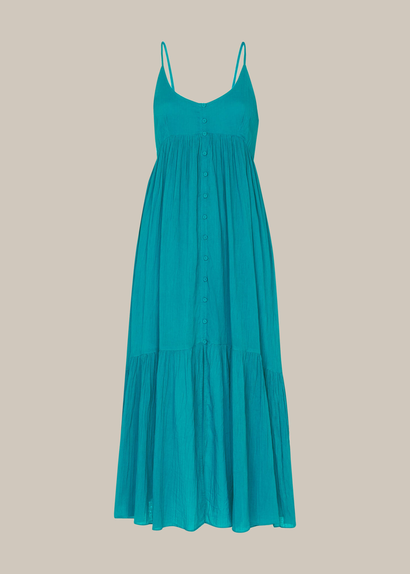 Turquoise Trapeze Cotton Voile Dress | WHISTLES