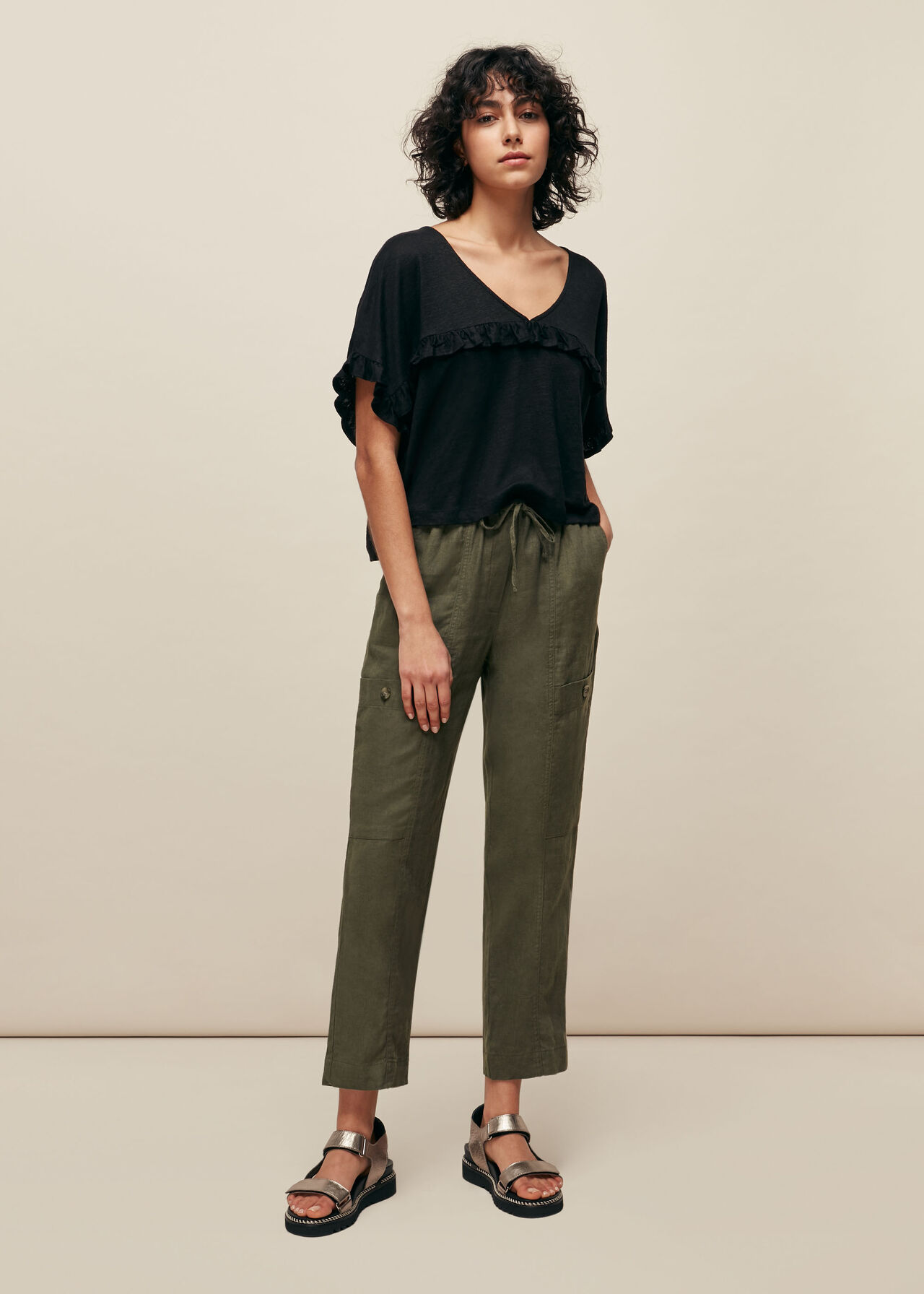 Linen Frill Top