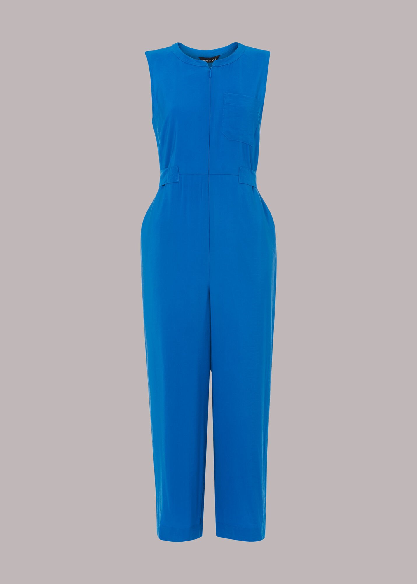 Blue Josie Zip Front Jumpsuit WHISTLES