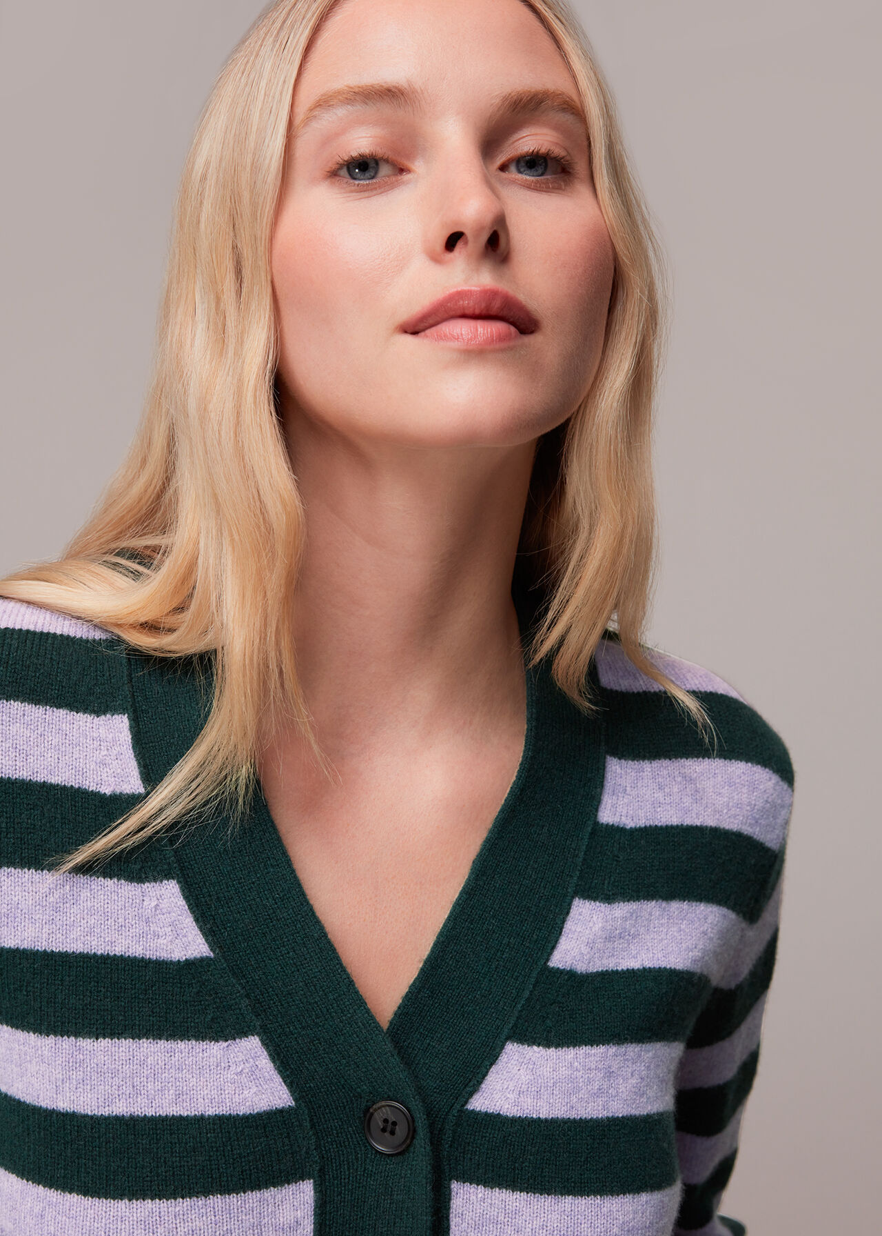 Stripe Wool Cardigan