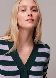Stripe Wool Cardigan