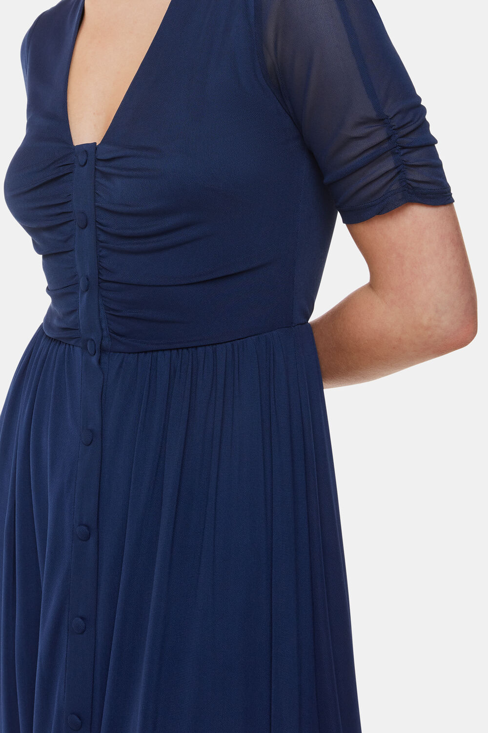 Anneliese Button Mesh Dress